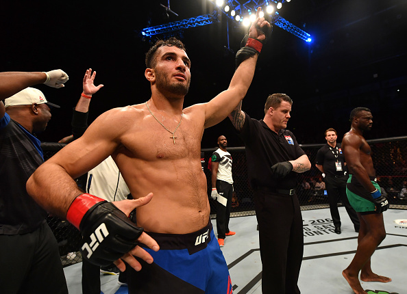 BELFAST, NORTHERN IRELAND - NOVEMBER 19:  Gegard Mousasi of Iran celebrates his TKO victory over Uriah Hall of Jamaica in their middleweight bout during the UFC Fight Night at the SSE Arena on November 19, 2016 in Belfast, Northern Ireland. (Photo by Brandon Magnus/Zuffa LLC/Zuffa LLC via Getty Images)