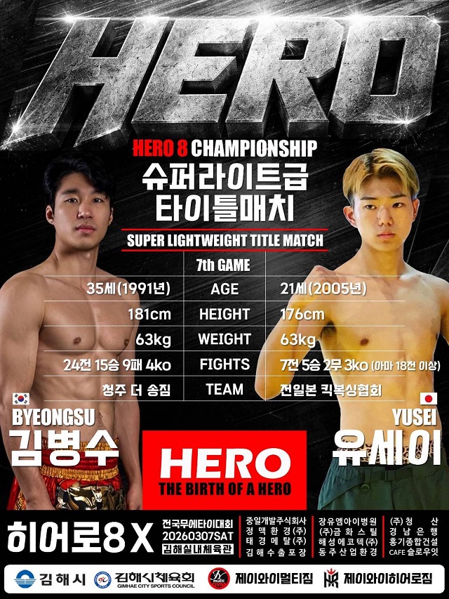 全日本キック協会公式派遣マッチ！HEROタイトルマッチ韓国選手コメント